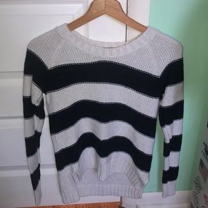 Blue and White Striped Sweater
